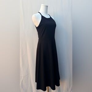 Olivia Rae Black Fit & Flare Midi Dress | Size Large